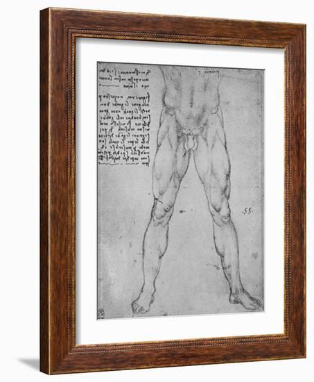 'Study of the Lower Half of a Nude Man Facing to the Front', c1480 (1945)-Leonardo Da Vinci-Framed Giclee Print