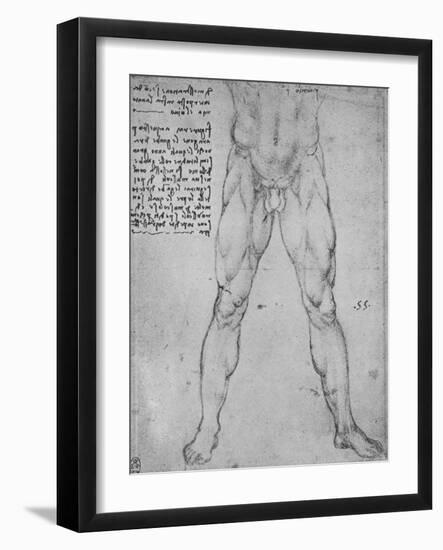 'Study of the Lower Half of a Nude Man Facing to the Front', c1480 (1945)-Leonardo Da Vinci-Framed Giclee Print