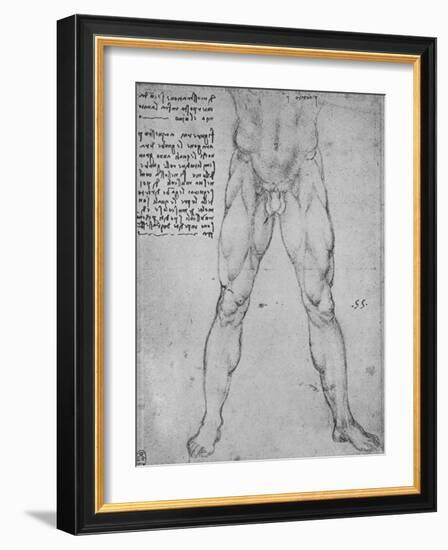 'Study of the Lower Half of a Nude Man Facing to the Front', c1480 (1945)-Leonardo Da Vinci-Framed Giclee Print