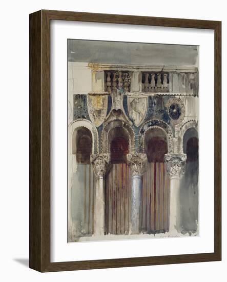 Study of the Marble Inlaying on the Front of the Casa Loredan, Venice, September - October 1845-John Ruskin-Framed Giclee Print