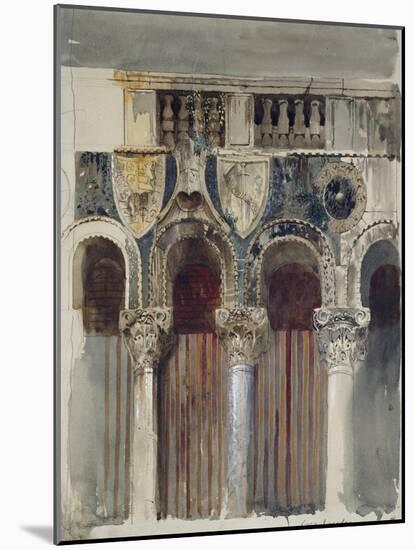 Study of the Marble Inlaying on the Front of the Casa Loredan, Venice, September - October 1845-John Ruskin-Mounted Giclee Print