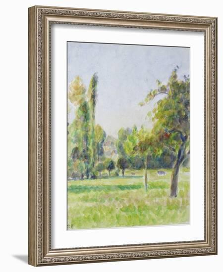 Study of the Orchard of the Artist's House at Eragny-Sur-Epte, C. 1890-Camille Pissarro-Framed Giclee Print