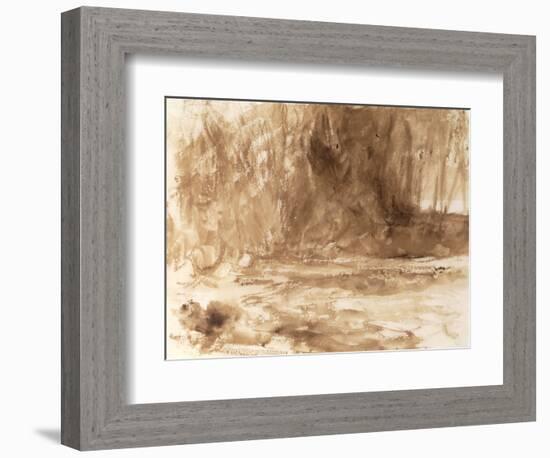 Study of the River Washburn, Yorkshire, c.1815-J. M. W. Turner-Framed Giclee Print