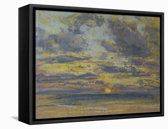 Study of the Sky with Setting Sun, c.1862-70-Eugène Boudin-Framed Premier Image Canvas