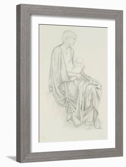 Study of the Virgin and Child for 'The Star of Bethlehem'-Edward Burne-Jones-Framed Giclee Print