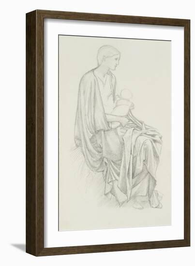 Study of the Virgin and Child for 'The Star of Bethlehem'-Edward Burne-Jones-Framed Giclee Print