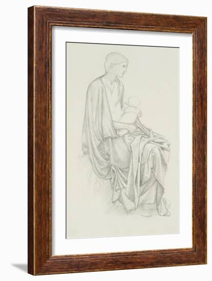 Study of the Virgin and Child for 'The Star of Bethlehem'-Edward Burne-Jones-Framed Giclee Print