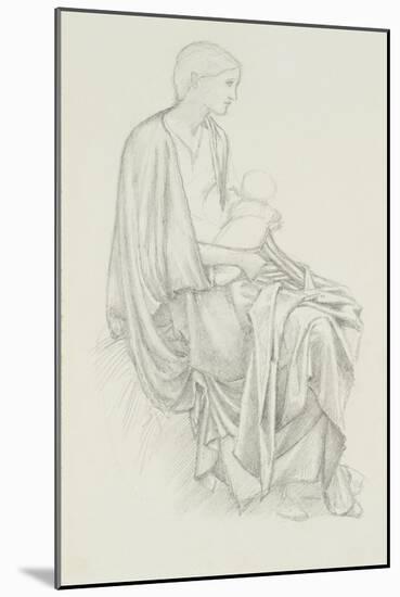 Study of the Virgin and Child for 'The Star of Bethlehem'-Edward Burne-Jones-Mounted Giclee Print