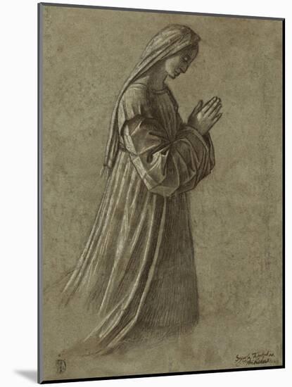 Study of the Virgin (recto); Study of the Virgin and of Hands (verso)-Vittore Carpaccio-Mounted Art Print
