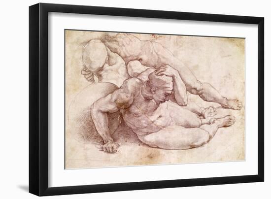 Study of Three Male Figures-Michelangelo Buonarroti-Framed Giclee Print