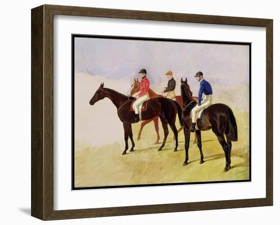 Study of Three Steeplechase Cracks: Allen Mcdonough on Brunette, Tom Oliver on Discount-John Frederick Herring I-Framed Giclee Print