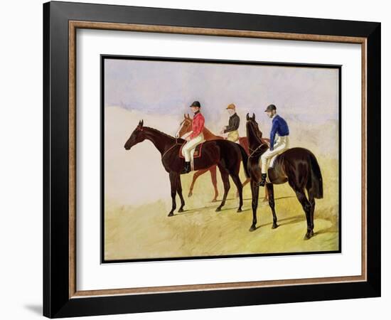 Study of Three Steeplechase Cracks: Allen Mcdonough on Brunette, Tom Oliver on Discount-John Frederick Herring I-Framed Giclee Print