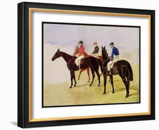 Study of Three Steeplechase Cracks: Allen Mcdonough on Brunette, Tom Oliver on Discount-John Frederick Herring I-Framed Giclee Print