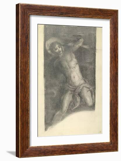 Study of Tintoretto's Saint Sebastian in the Scuola Grande Di San Rocco, 1859 or 1862-Edward Burne-Jones-Framed Giclee Print