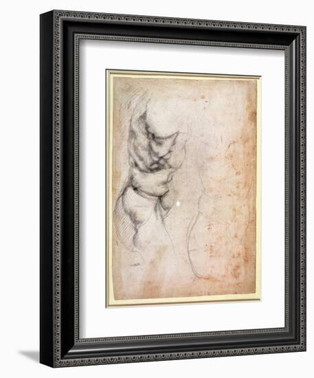 Study of Torso and Buttock-Michelangelo Buonarroti-Framed Giclee Print