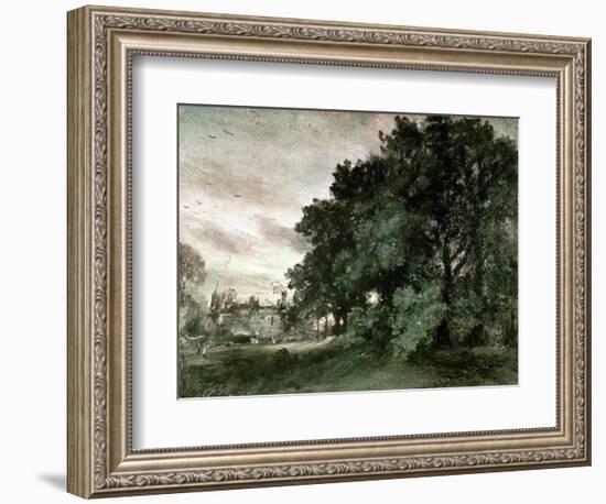 Study of Trees (Oil on Paper)-John Constable-Framed Giclee Print