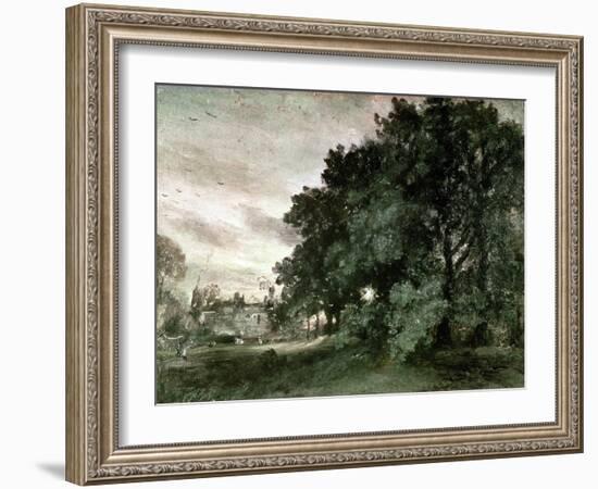 Study of Trees (Oil on Paper)-John Constable-Framed Giclee Print