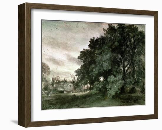 Study of Trees (Oil on Paper)-John Constable-Framed Giclee Print