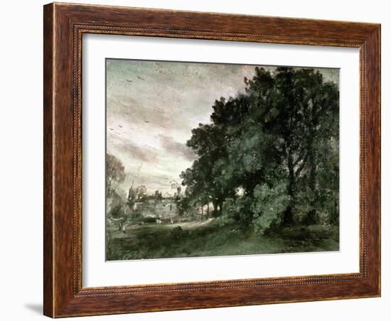 Study of Trees (Oil on Paper)-John Constable-Framed Giclee Print