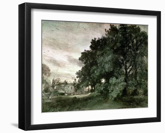 Study of Trees (Oil on Paper)-John Constable-Framed Giclee Print