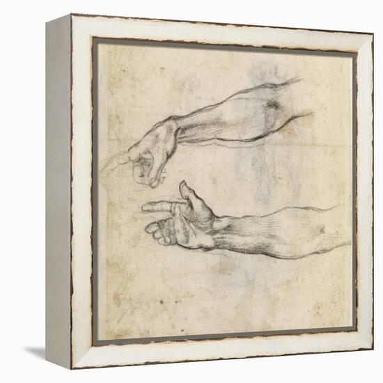 Study of Two Arms for 'The Drunkenness of Noah' in the Sistine Chapel-Michelangelo Buonarroti-Framed Premier Image Canvas