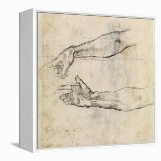 Study of Two Arms for 'The Drunkenness of Noah' in the Sistine Chapel-Michelangelo Buonarroti-Framed Premier Image Canvas