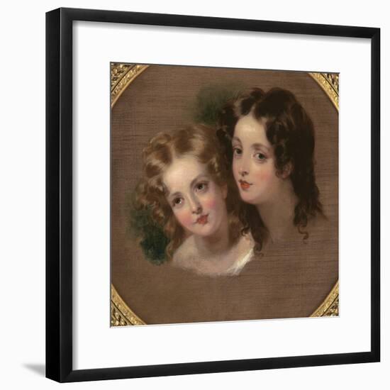 Study of Two Children-George Henry Harlow-Framed Giclee Print