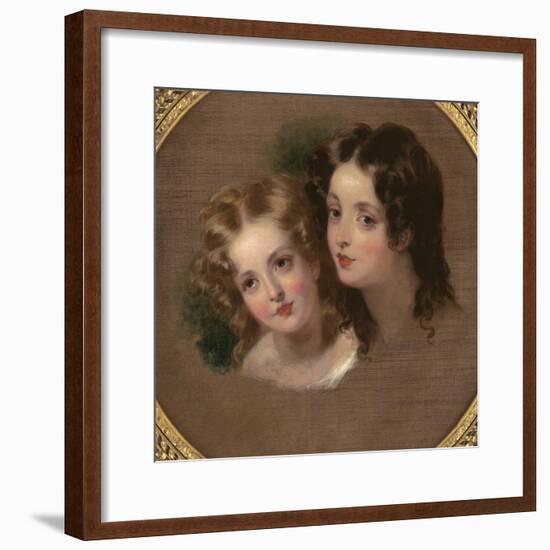 Study of Two Children-George Henry Harlow-Framed Giclee Print