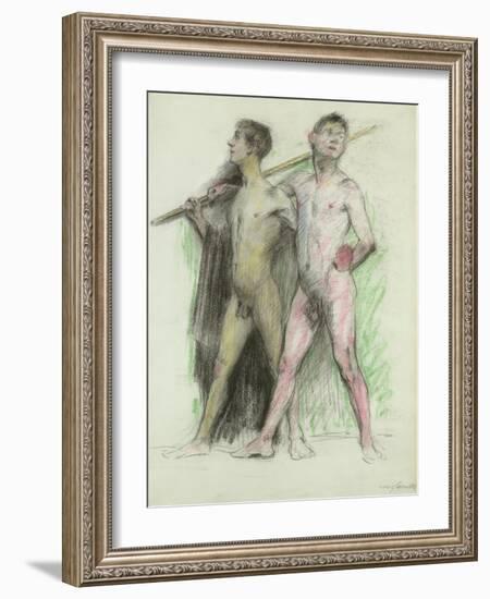 Study of Two Male Figures-Lovis Corinth-Framed Giclee Print