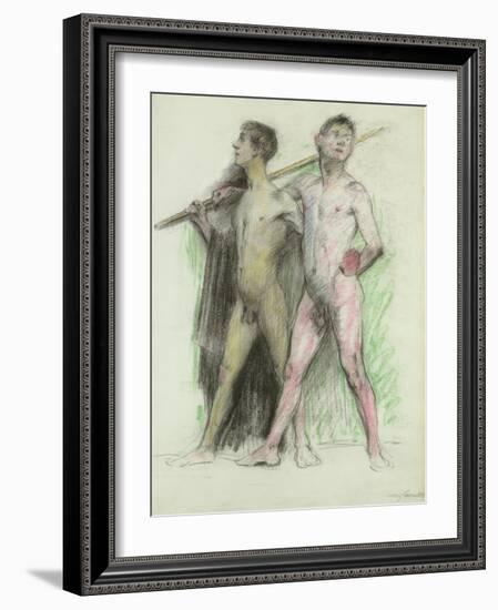 Study of Two Male Figures-Lovis Corinth-Framed Giclee Print