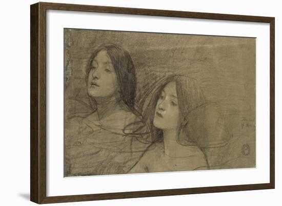 Study of Two Nymphs for 'Hylas and the Nymphs'-John William Waterhouse-Framed Giclee Print