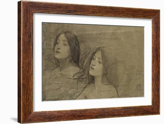 Study of Two Nymphs for 'Hylas and the Nymphs'-John William Waterhouse-Framed Giclee Print