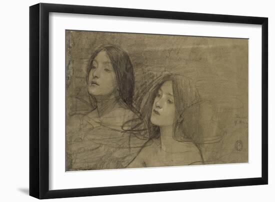 Study of Two Nymphs for 'Hylas and the Nymphs'-John William Waterhouse-Framed Giclee Print