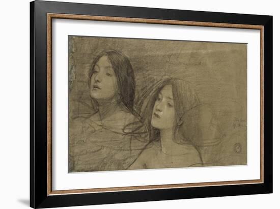 Study of Two Nymphs for 'Hylas and the Nymphs'-John William Waterhouse-Framed Giclee Print