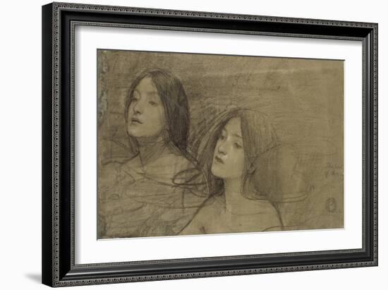 Study of Two Nymphs for 'Hylas and the Nymphs'-John William Waterhouse-Framed Giclee Print