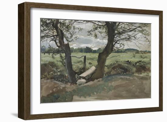 Study of Two Trees in a Field-Edwin Austin Abbey-Framed Giclee Print