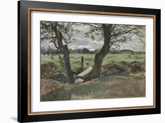 Study of Two Trees in a Field-Edwin Austin Abbey-Framed Giclee Print