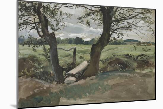 Study of Two Trees in a Field-Edwin Austin Abbey-Mounted Giclee Print