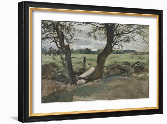 Study of Two Trees in a Field-Edwin Austin Abbey-Framed Giclee Print