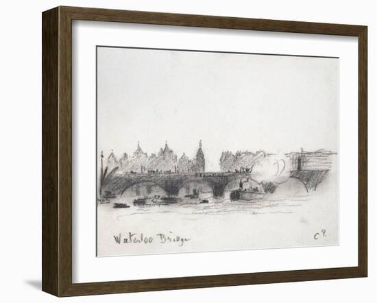 Study of Waterloo Bridge-Camille Pissarro-Framed Giclee Print