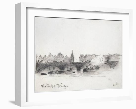 Study of Waterloo Bridge-Camille Pissarro-Framed Giclee Print