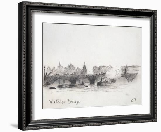 Study of Waterloo Bridge-Camille Pissarro-Framed Giclee Print