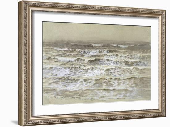 Study of Waves (Grey and Brown Wash, Gouache and Graphite on Paper)-Samuel Palmer-Framed Giclee Print