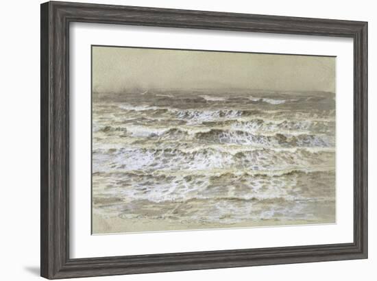 Study of Waves (Grey and Brown Wash, Gouache and Graphite on Paper)-Samuel Palmer-Framed Giclee Print