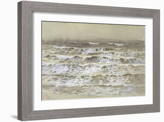 Study of Waves (Grey and Brown Wash, Gouache and Graphite on Paper)-Samuel Palmer-Framed Giclee Print