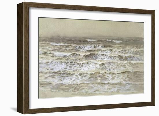 Study of Waves (Grey and Brown Wash, Gouache and Graphite on Paper)-Samuel Palmer-Framed Giclee Print