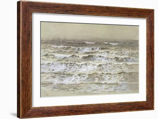 Study of Waves (Grey and Brown Wash, Gouache and Graphite on Paper)-Samuel Palmer-Framed Giclee Print
