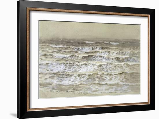 Study of Waves (Grey and Brown Wash, Gouache and Graphite on Paper)-Samuel Palmer-Framed Giclee Print