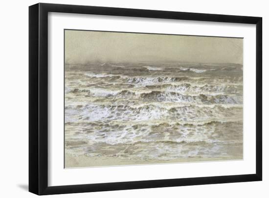 Study of Waves (Grey and Brown Wash, Gouache and Graphite on Paper)-Samuel Palmer-Framed Giclee Print