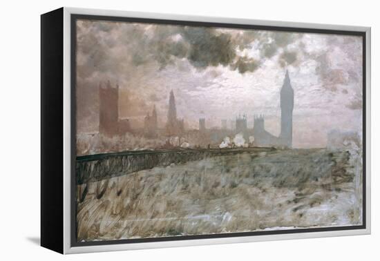 Study of Westminster Bridge (Studio Per Westminster Bridge)-Giuseppe De Nittis-Framed Premier Image Canvas
